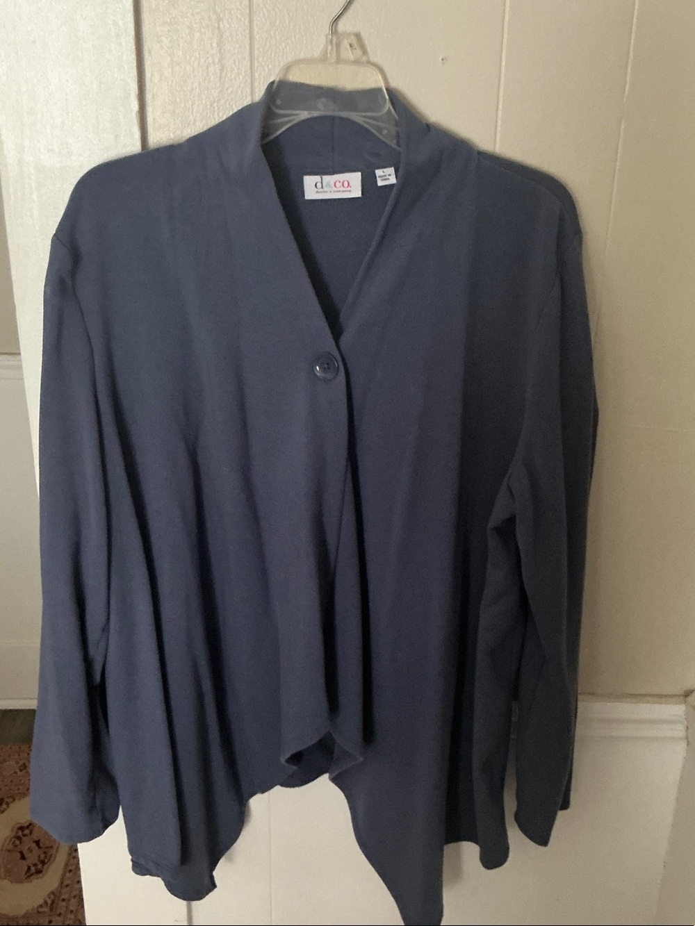 d & Co. Women's Navy Button-Front Tunic Top